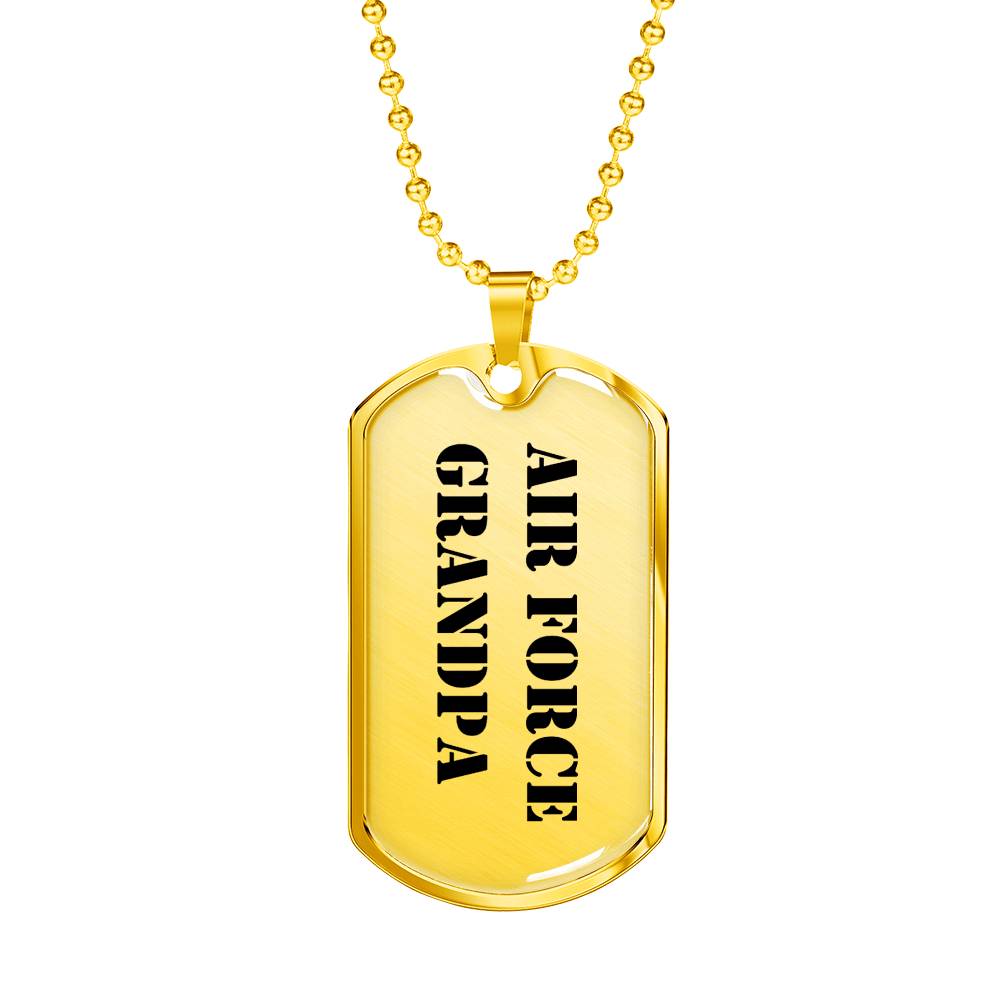 Air Force Grandpa - 18k Gold Finished Luxury Dog Tag Necklace