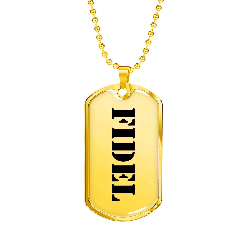 Fidel - 18k Gold Finished Luxury Dog Tag Necklace