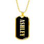 Ashley v02 - 18k Gold Finished Luxury Dog Tag Necklace