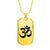 Om Symbol - 18k Gold Finished Luxury Dog Tag Necklace