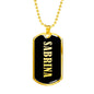 Sabrina v02 - 18k Gold Finished Luxury Dog Tag Necklace