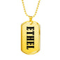Ethel v01 - 18k Gold Finished Luxury Dog Tag Necklace