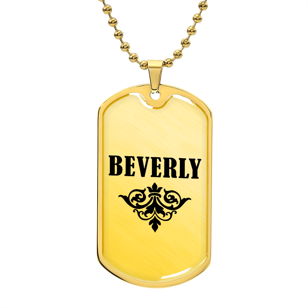 Beverly v01a - 18k Gold Finished Luxury Dog Tag Necklace