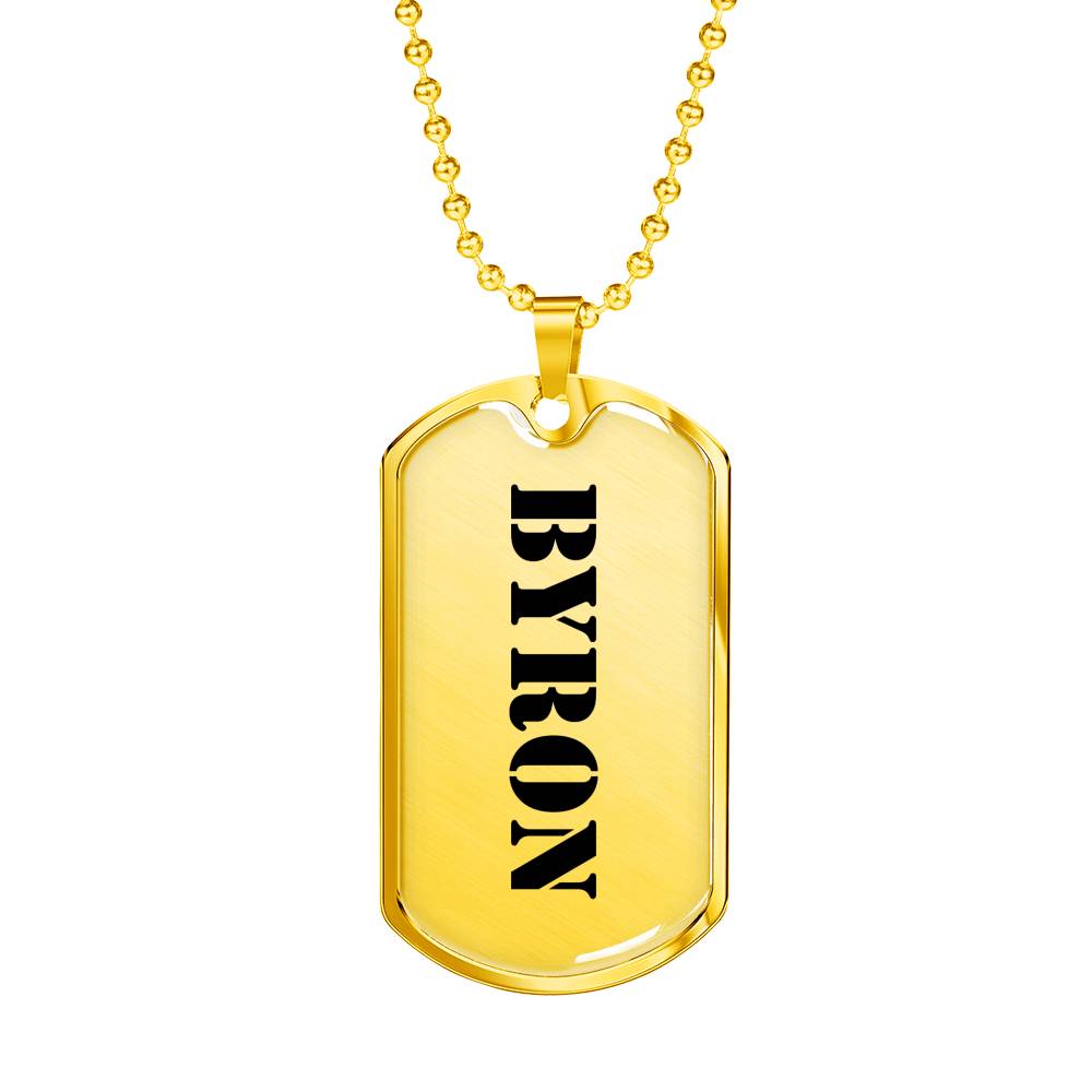 Byron - 18k Gold Finished Luxury Dog Tag Necklace