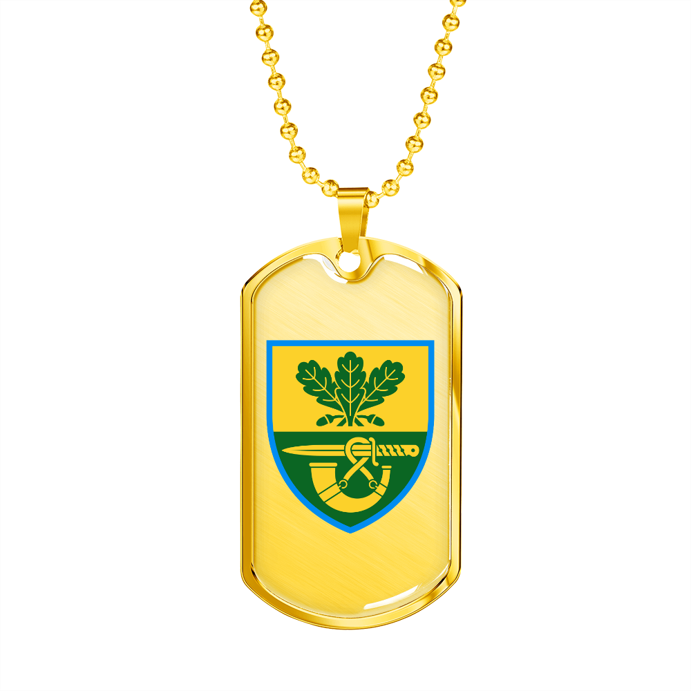 61st Jager Infantry Brigade (Ukraine) - 18k Gold Finished Luxury Dog Tag Necklace