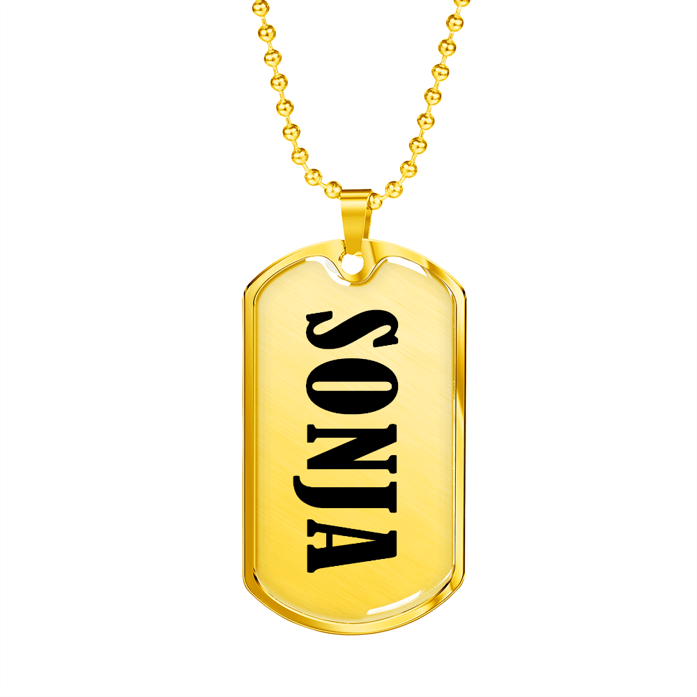 Sonja v01 - 18k Gold Finished Luxury Dog Tag Necklace