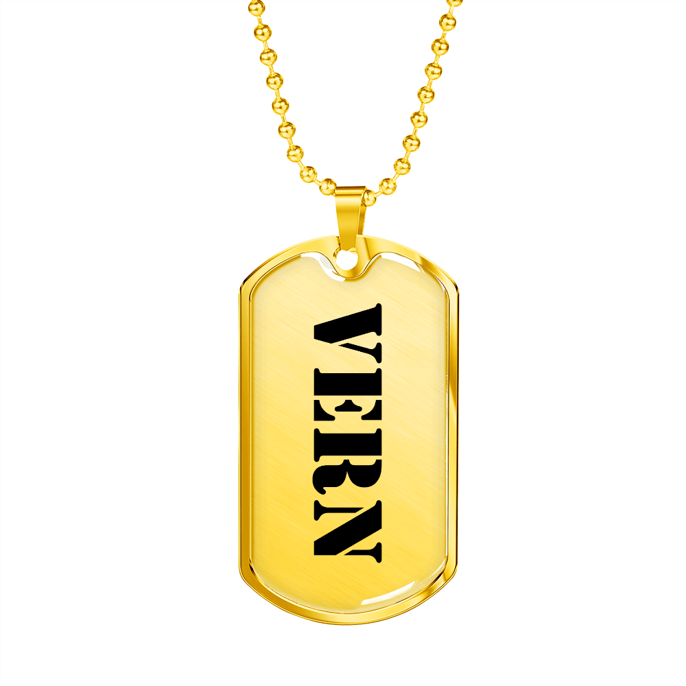 Vern - 18k Gold Finished Luxury Dog Tag Necklace