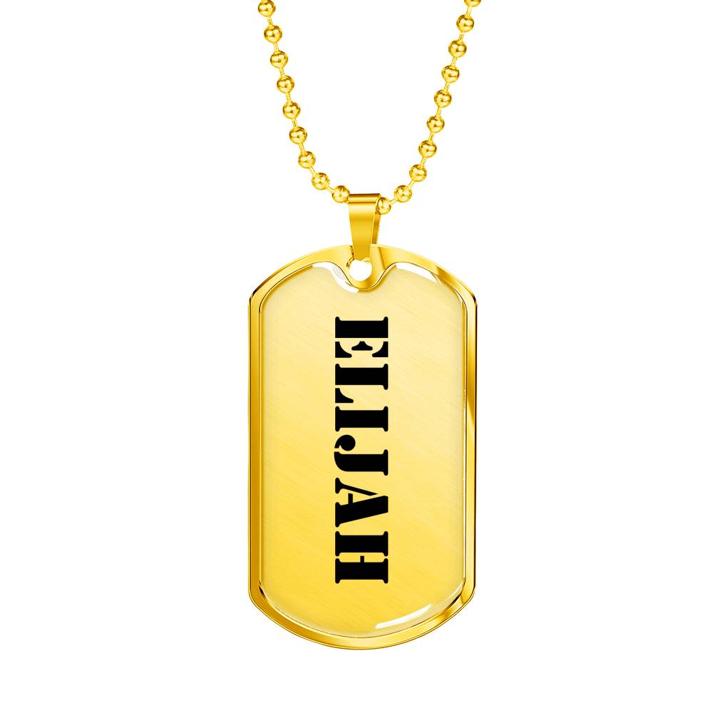 Elijah - 18k Gold Finished Luxury Dog Tag Necklace