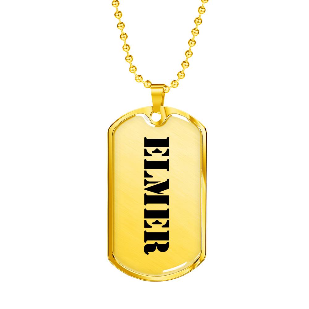 Elmer - 18k Gold Finished Luxury Dog Tag Necklace