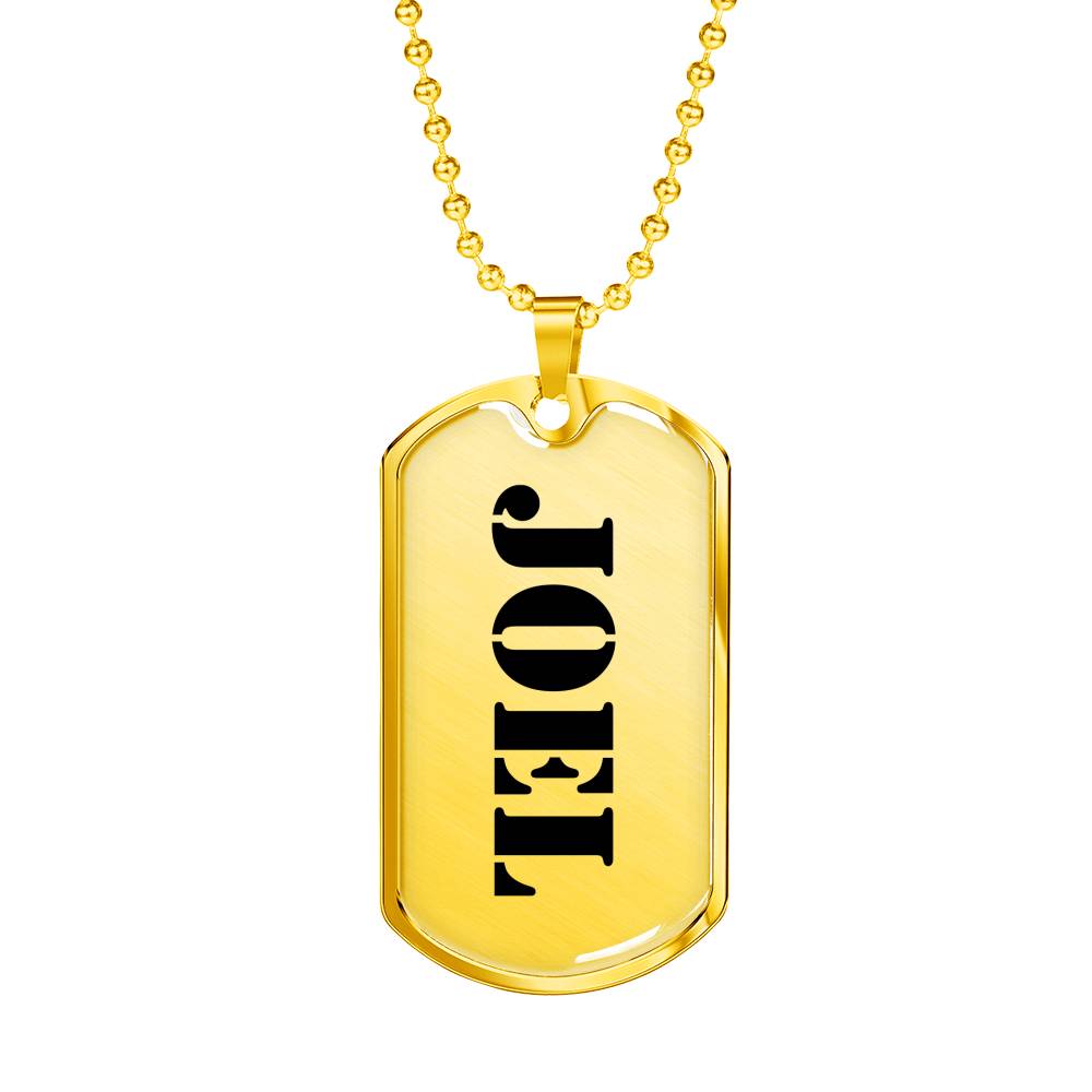 Joel - 18k Gold Finished Luxury Dog Tag Necklace