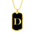 Initial D v2a - 18k Gold Finished Luxury Dog Tag Necklace