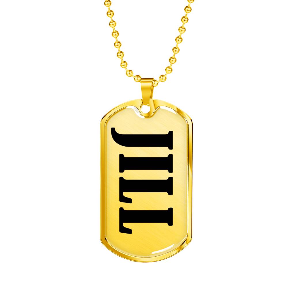 Jill v01 - 18k Gold Finished Luxury Dog Tag Necklace