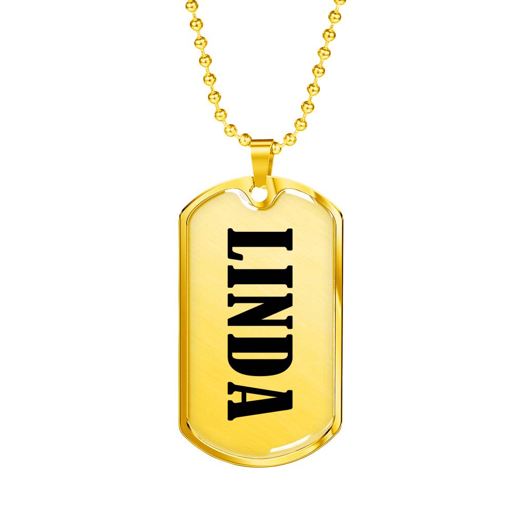 Linda v01 - 18k Gold Finished Luxury Dog Tag Necklace