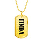 Linda v01 - 18k Gold Finished Luxury Dog Tag Necklace
