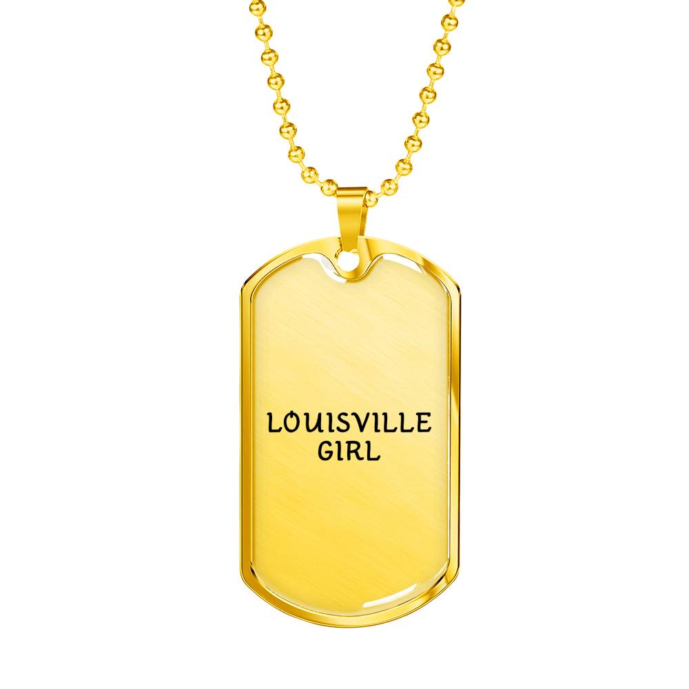 Louisville Girl - 18k Gold Finished Luxury Dog Tag Necklace