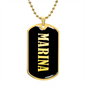 Marina v02 - 18k Gold Finished Luxury Dog Tag Necklace
