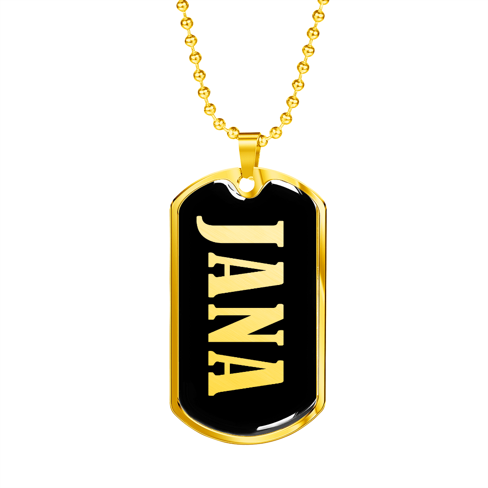 Jana v02 - 18k Gold Finished Luxury Dog Tag Necklace
