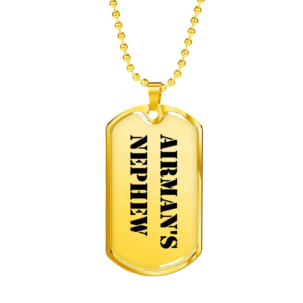 Airman's Nephew - 18k Gold Finished Luxury Dog Tag Necklace