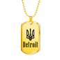 Detroit - 18k Gold Finished Luxury Dog Tag Necklace