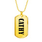 Cathy v01 - 18k Gold Finished Luxury Dog Tag Necklace
