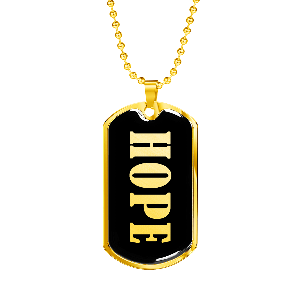 Hope v02 - 18k Gold Finished Luxury Dog Tag Necklace