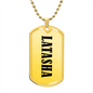 Latasha v01 - 18k Gold Finished Luxury Dog Tag Necklace