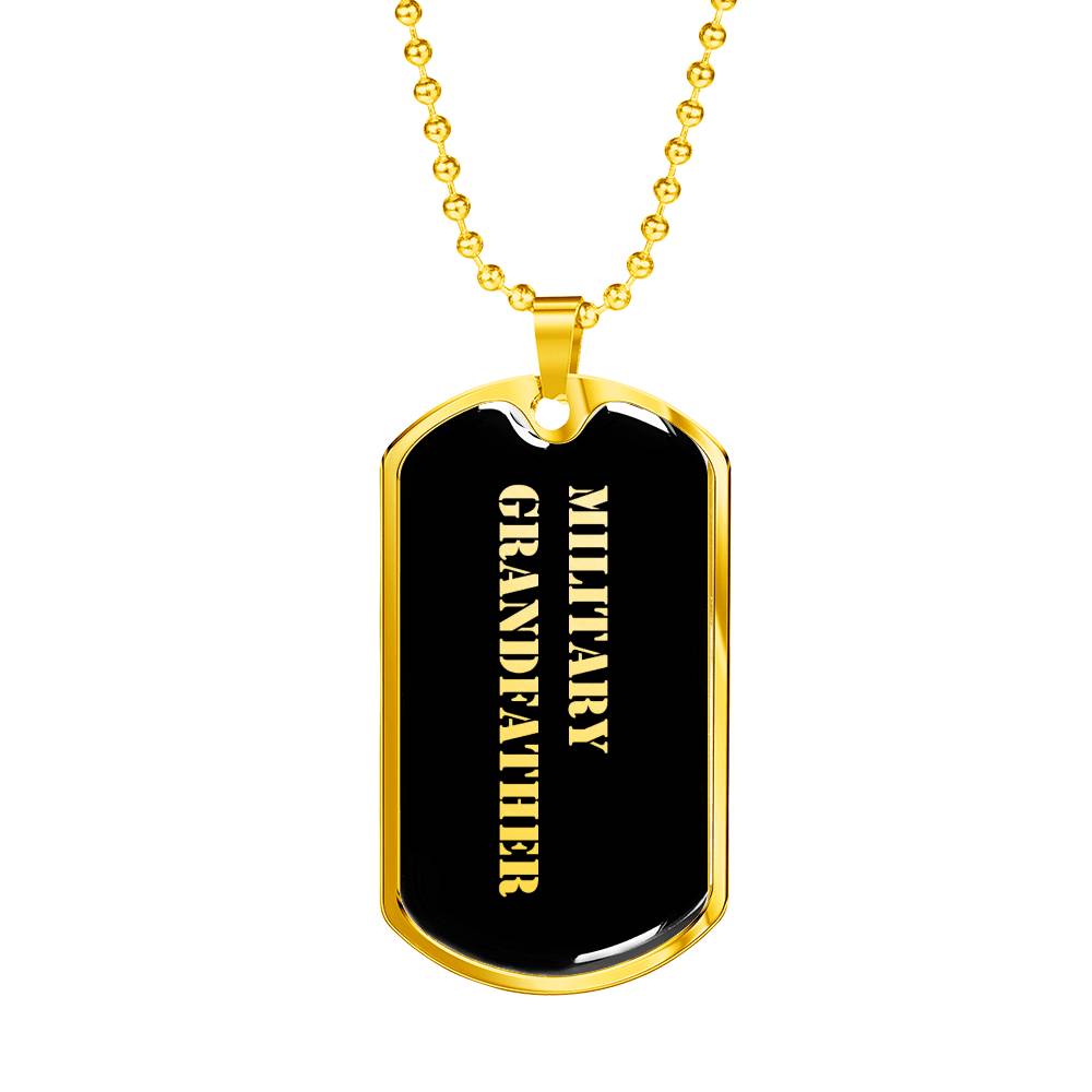Military Grandfather v2 - 18k Gold Finished Luxury Dog Tag Necklace