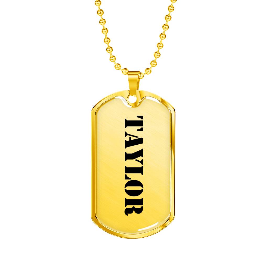 Taylor - 18k Gold Finished Luxury Dog Tag Necklace
