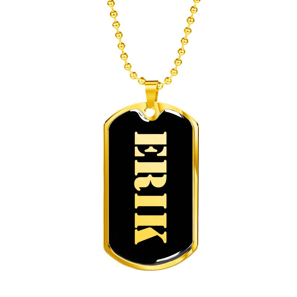 Erik v2 - 18k Gold Finished Luxury Dog Tag Necklace
