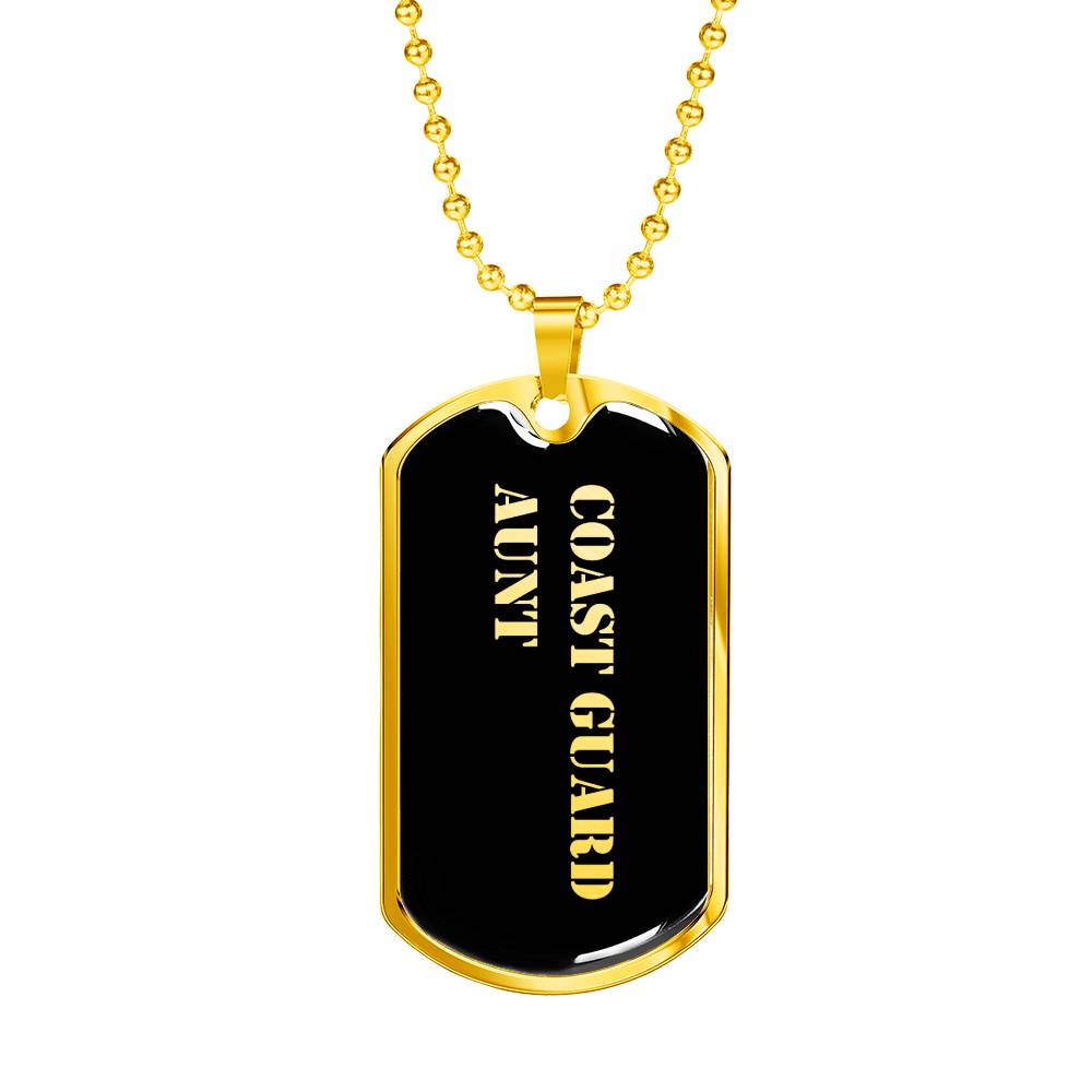 Coast Guard Aunt v2 - 18k Gold Finished Luxury Dog Tag Necklace
