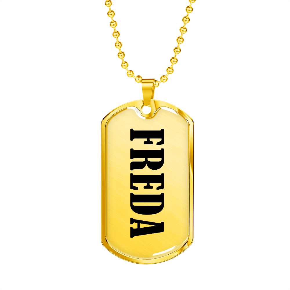 Freda v01 - 18k Gold Finished Luxury Dog Tag Necklace