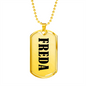 Freda v01 - 18k Gold Finished Luxury Dog Tag Necklace