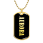 Aurora v02 - 18k Gold Finished Luxury Dog Tag Necklace