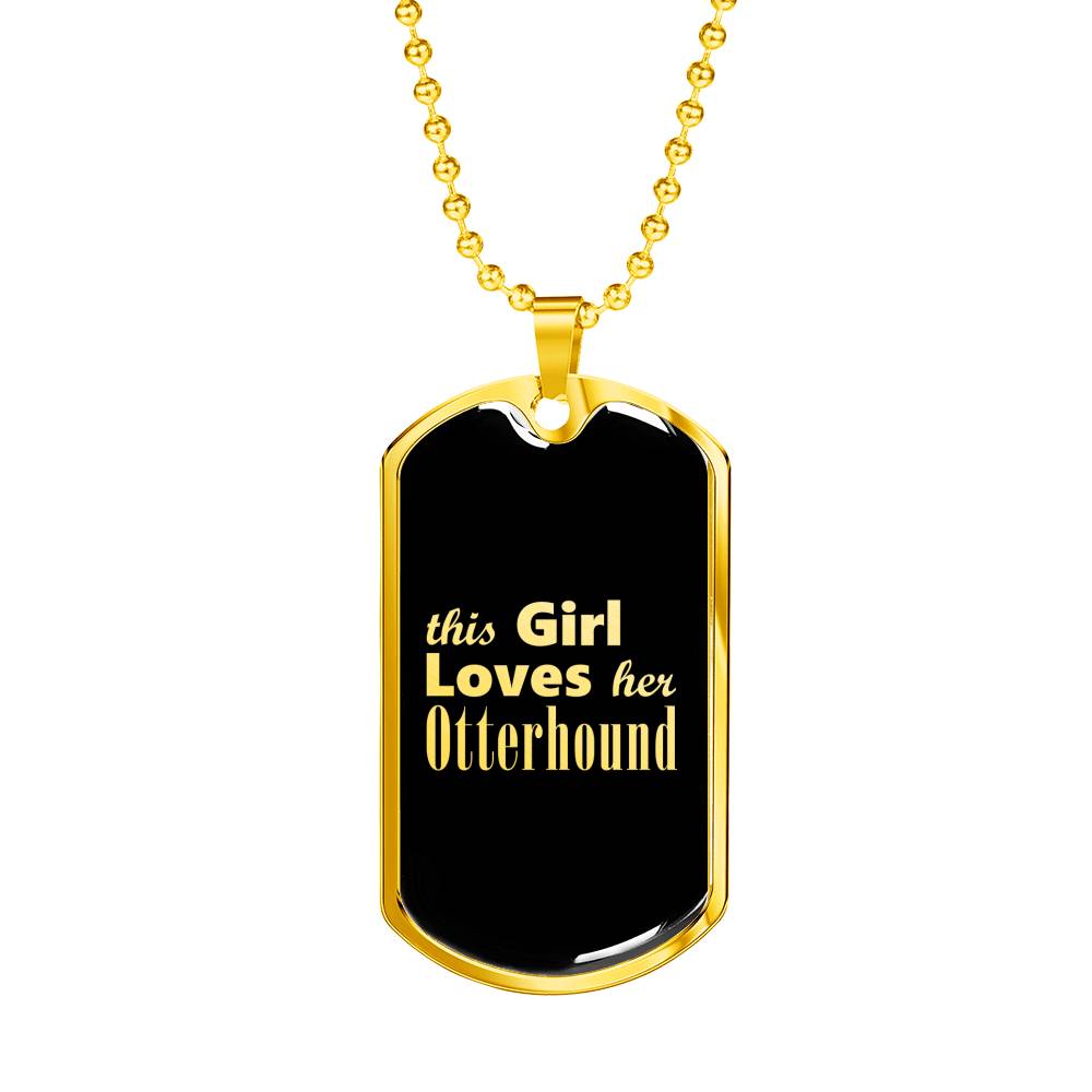 Otterhound v2 - 18k Gold Finished Luxury Dog Tag Necklace