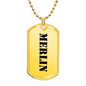 Merlin - 18k Gold Finished Luxury Dog Tag Necklace