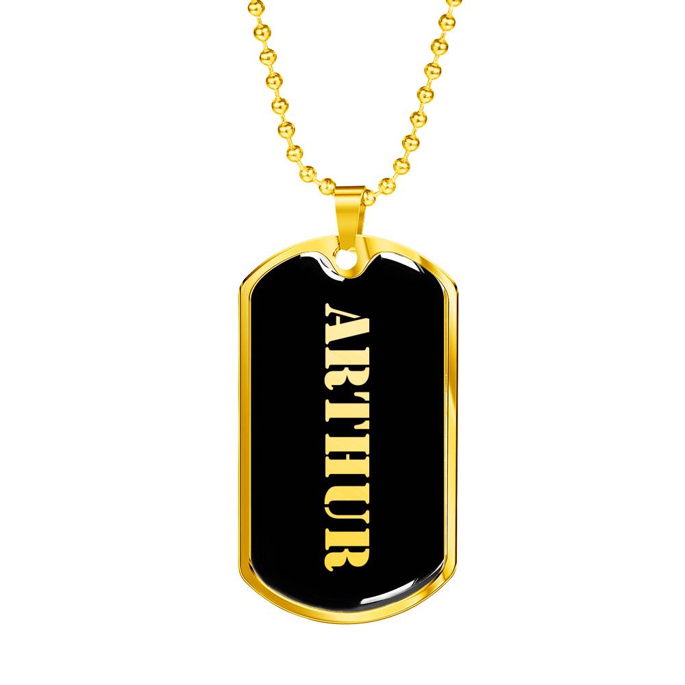 Arthur v2 - 18k Gold Finished Luxury Dog Tag Necklace