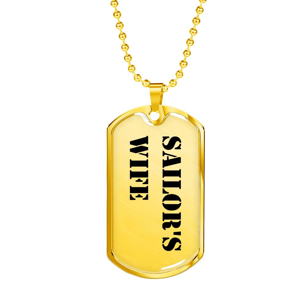 Sailor's Wife - 18k Gold Finished Luxury Dog Tag Necklace