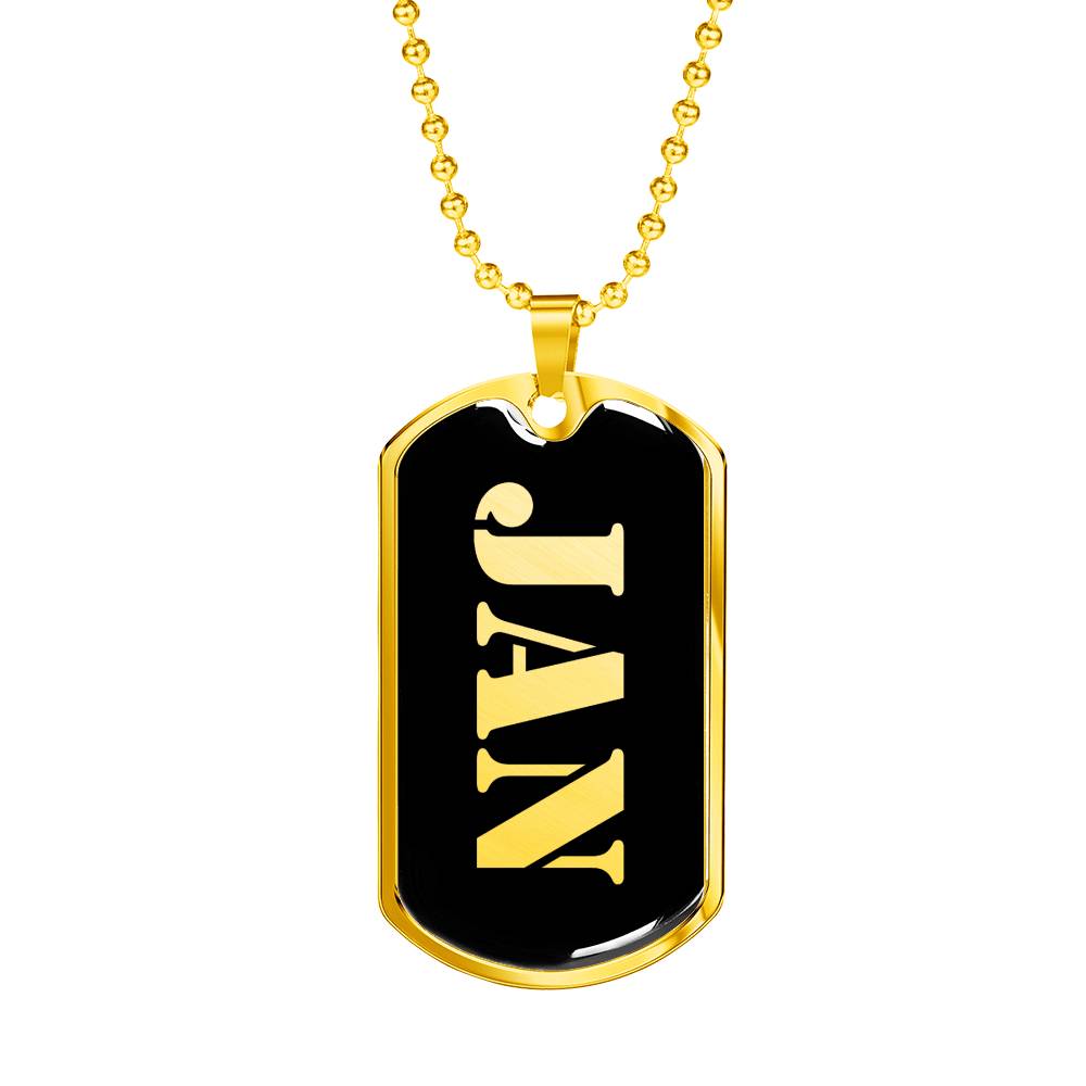 Jan v2 - 18k Gold Finished Luxury Dog Tag Necklace