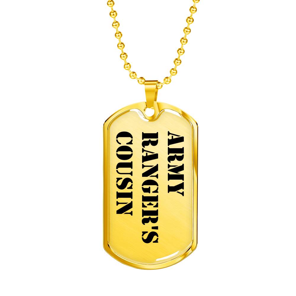 Army Ranger's Cousin - 18k Gold Finished Luxury Dog Tag Necklace