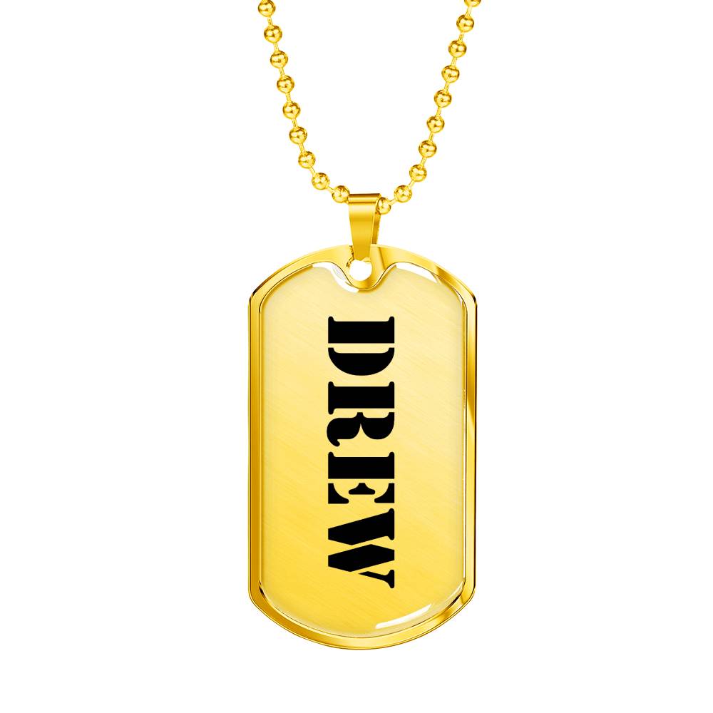 Drew - 18k Gold Finished Luxury Dog Tag Necklace