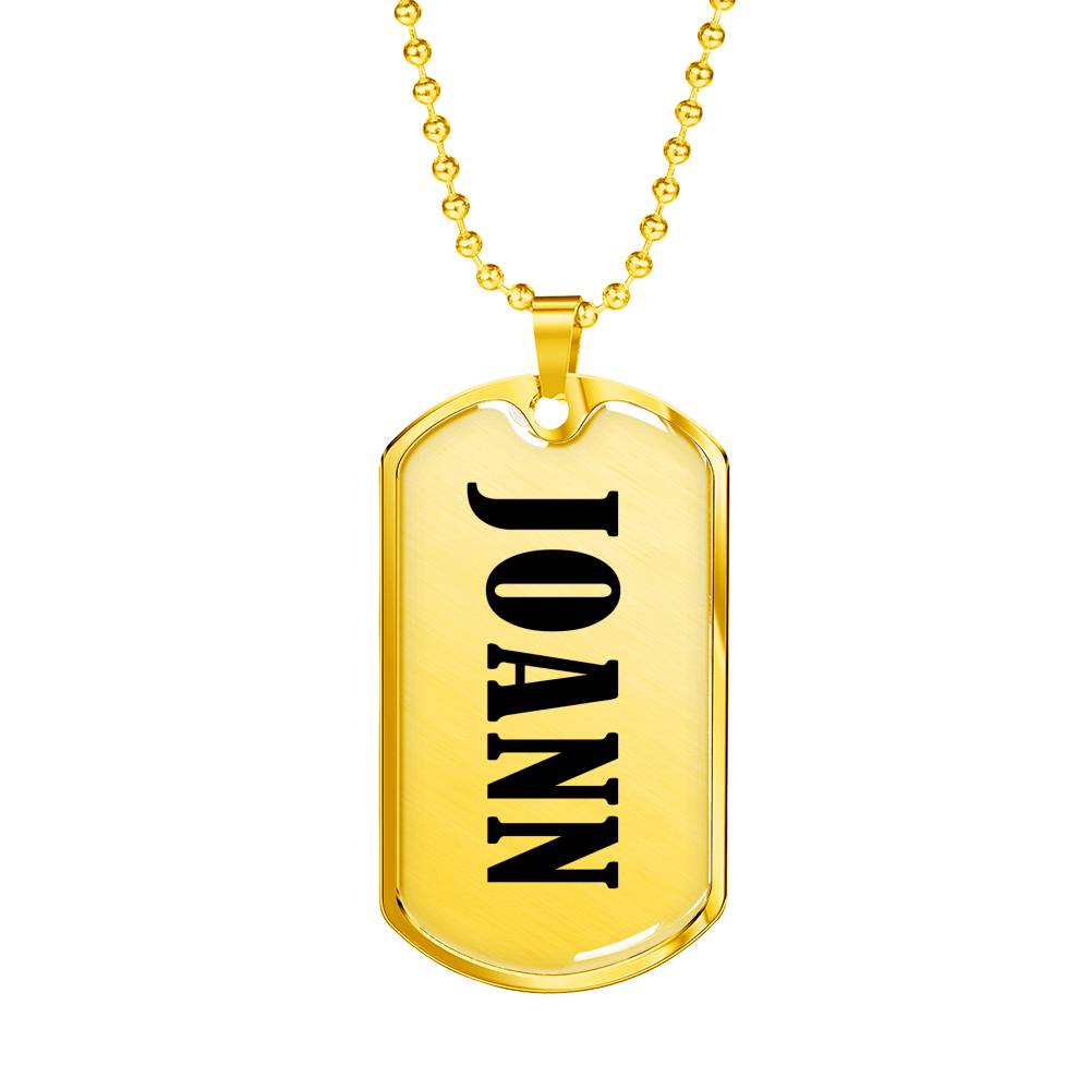 Joann v01 - 18k Gold Finished Luxury Dog Tag Necklace