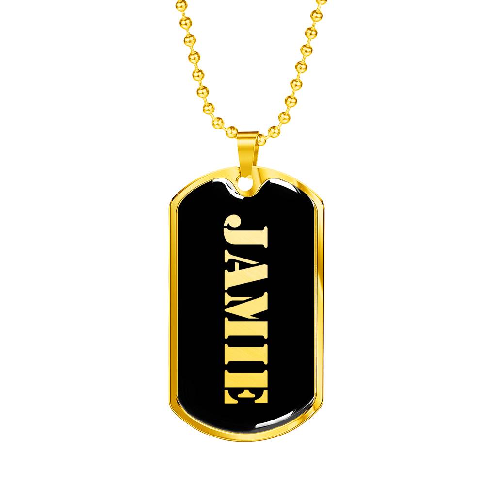 Jamie v2 - 18k Gold Finished Luxury Dog Tag Necklace