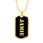Jamie v2 - 18k Gold Finished Luxury Dog Tag Necklace