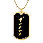 Mama Duck With 4 Ducklings v2 - 18k Gold Finished Luxury Dog Tag Necklace