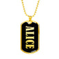 Alice v02 - 18k Gold Finished Luxury Dog Tag Necklace