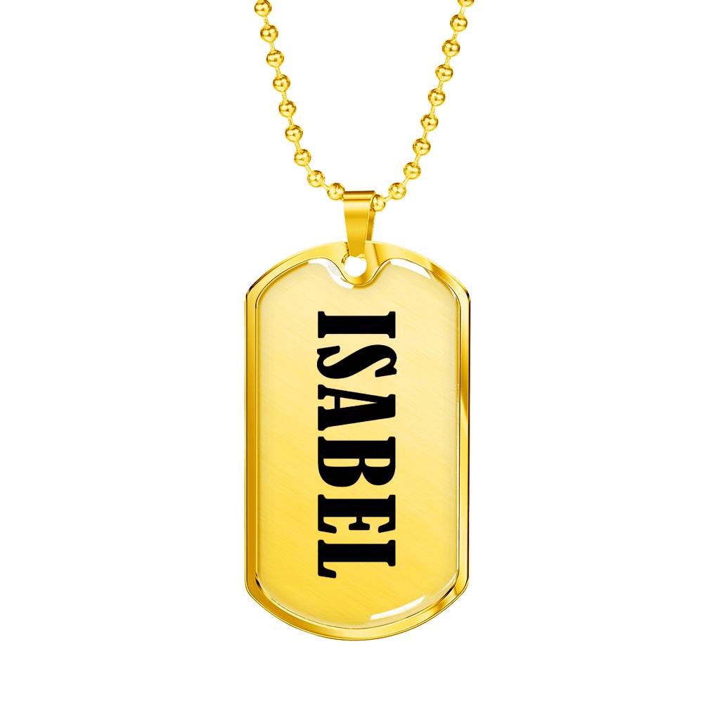 Isabel v01 - 18k Gold Finished Luxury Dog Tag Necklace