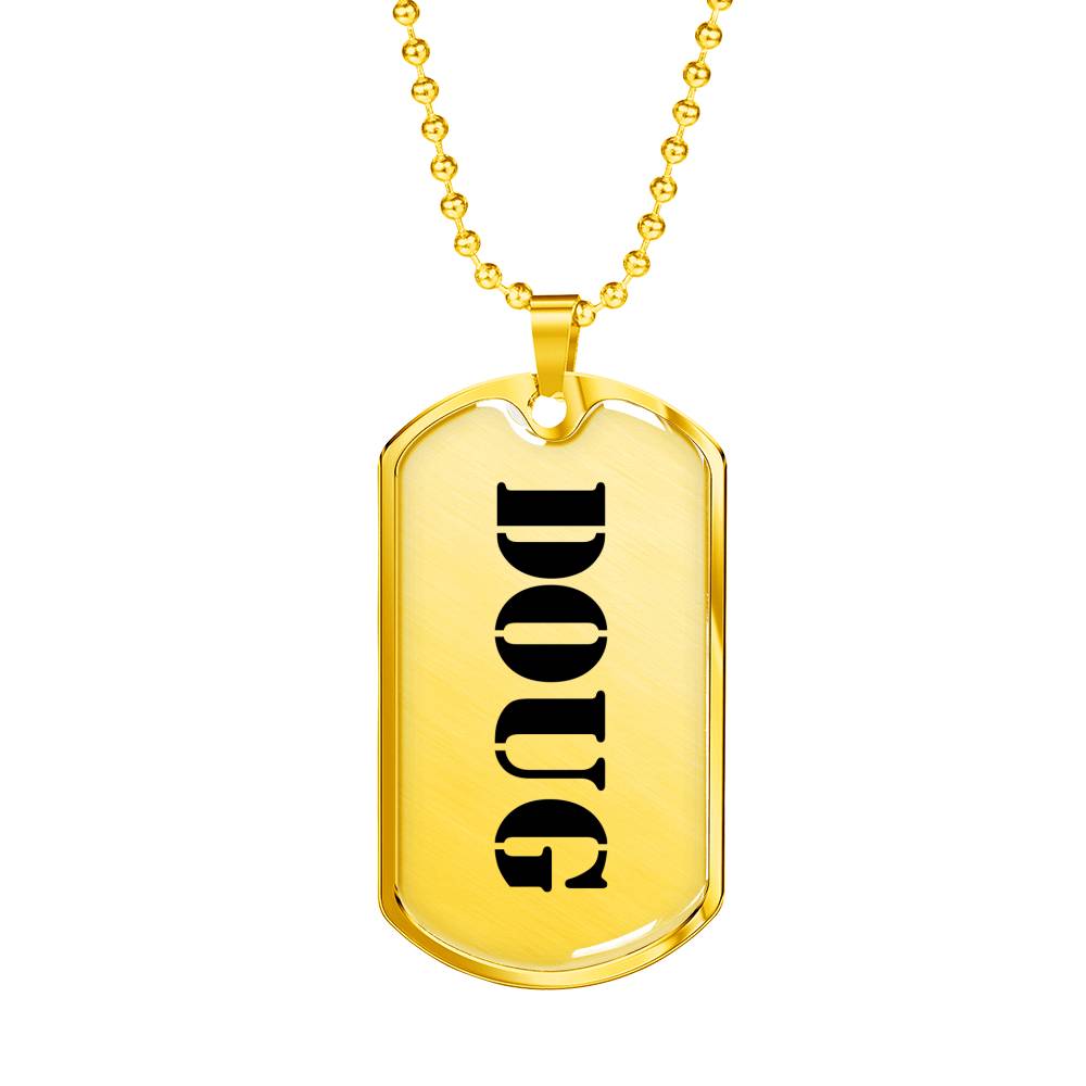 Doug - 18k Gold Finished Luxury Dog Tag Necklace