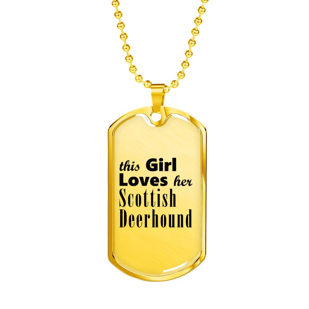 Scottish Deerhound - 18k Gold Finished Luxury Dog Tag Necklace