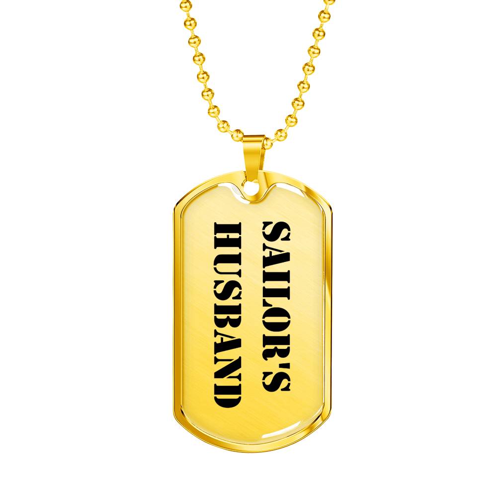 Sailor's Husband - 18k Gold Finished Luxury Dog Tag Necklace
