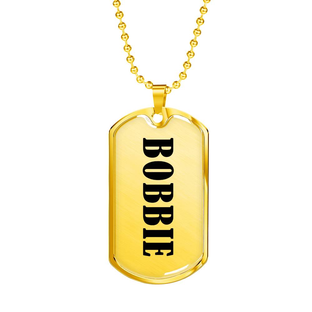 Bobbie v01 - 18k Gold Finished Luxury Dog Tag Necklace
